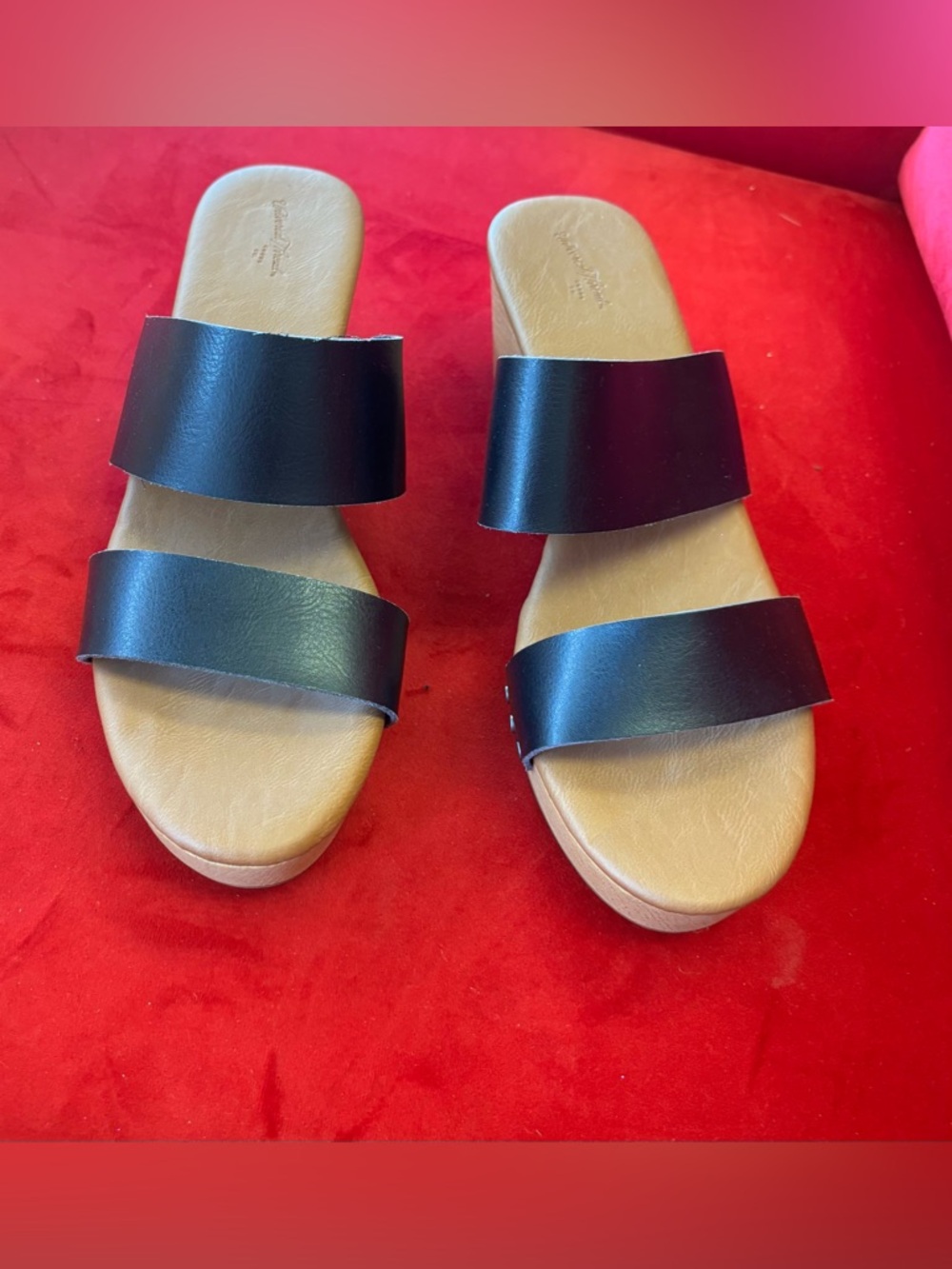 Universal Thread Black Double-Strap Slide Sandals for Women